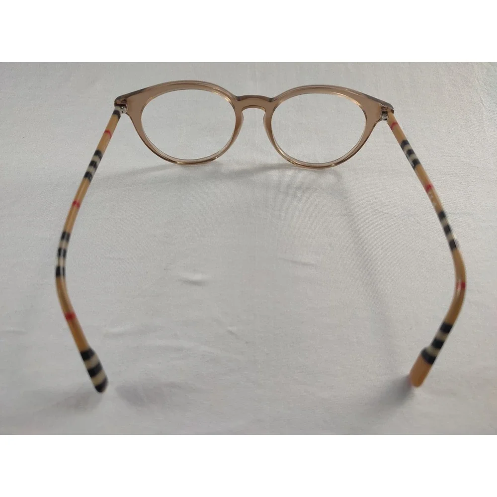 Burberry B 2318 3856 Transparent Tan Check Eyeglass Frames 51-18-140‎ Case - Picture 4 of 14